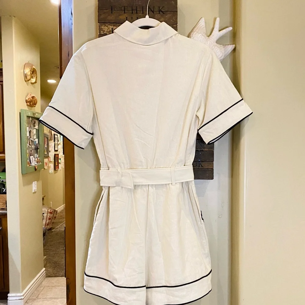 Anthropologie Belle Vere floral embroidered one piece belted romper NWT - Picture 13 of 16